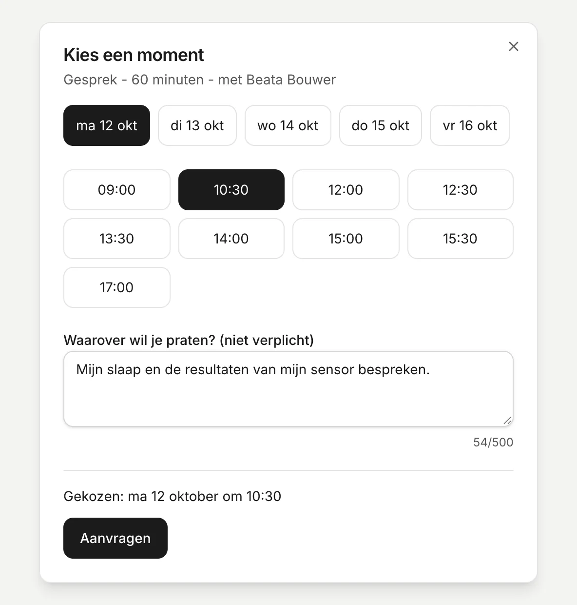 Een gesprek met je Personal Health Manager plannen in het portaal
